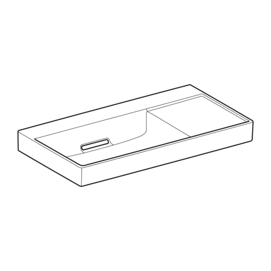 Geberit Waschtisch One 90x48,4cm, o Ü, w K-Tec/Bl w, o. Hahnl.