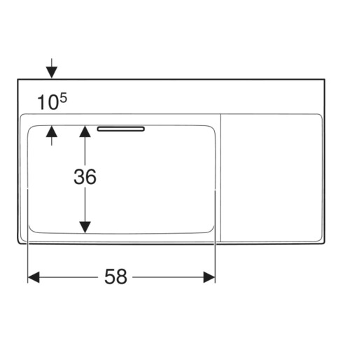 Geberit Waschtisch One 90x48,4cm, o Ü, w K-Tec/Bl w, o. Hahnl.
