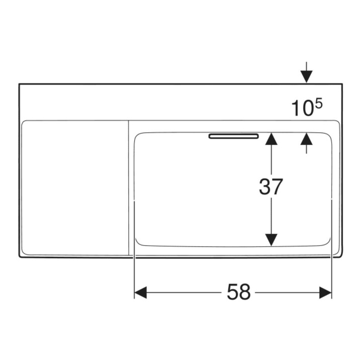 Geberit Waschtisch One 90x48,4cm, o Ü, w K-Tec/Bl w, o. Hahnl.