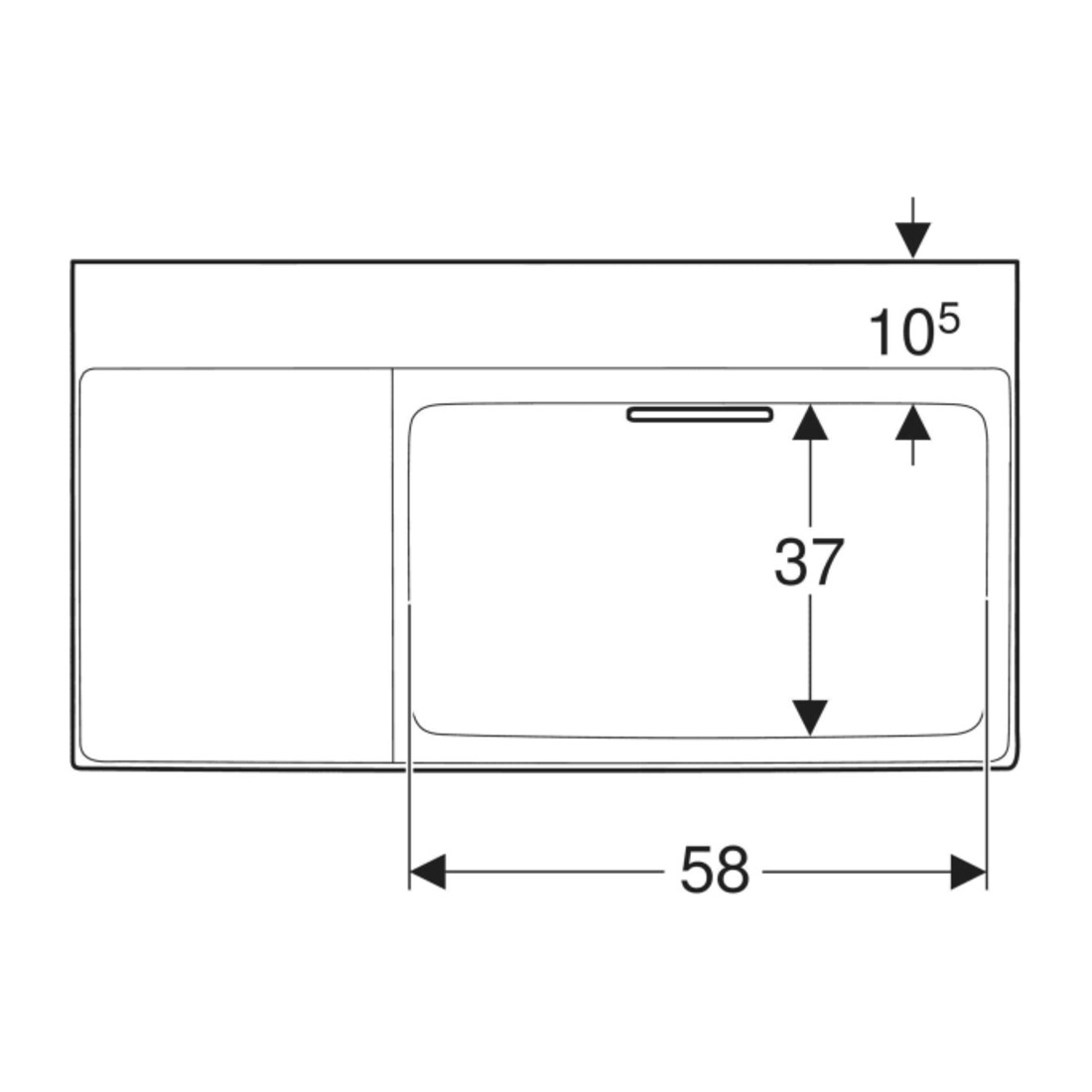 Geberit Waschtisch One 90x48,4cm, o Ü, w K-Tec/Bl w, o. Hahnl.