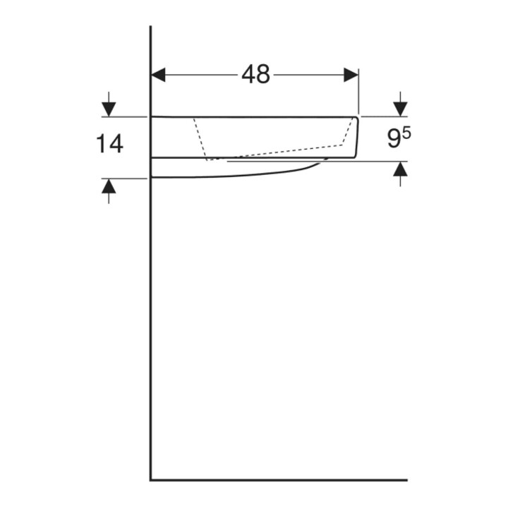 Geberit Waschtisch One 90x48,4cm, o Ü, w K-Tec/Bl w, o. Hahnl.