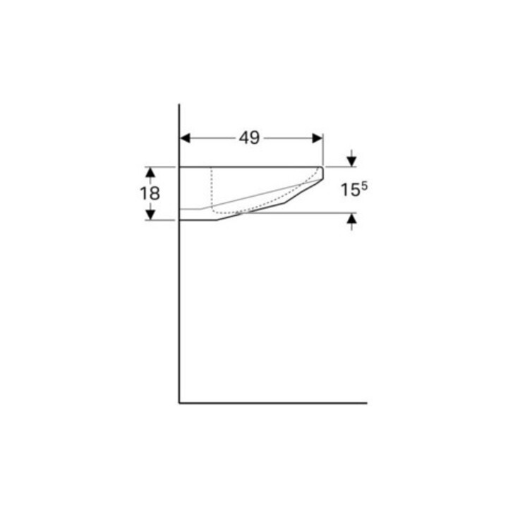 Geberit Waschtisch Paracelsus 64x49cm, o HL, o. ÜL, barrieref., we.