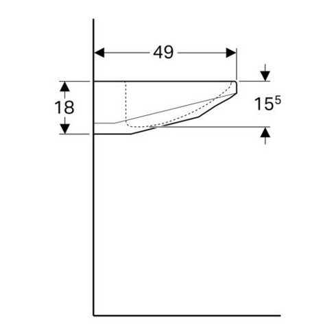 Geberit Waschtisch PARACELSUS barrierefrei, ohne Hahnloch, ohne Überlauf 640 x 490 mm weiß
