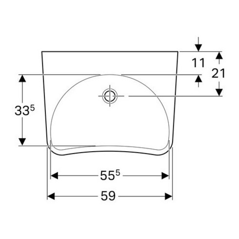 Geberit Waschtisch PARACELSUS barrierefrei, ohne Hahnloch, ohne Überlauf 640 x 490 mm weiß