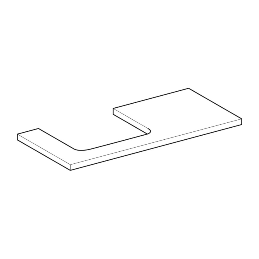Geberit Waschtisch-Platte One 105x3x47cm, lava/lackiert ma, Ausschn li