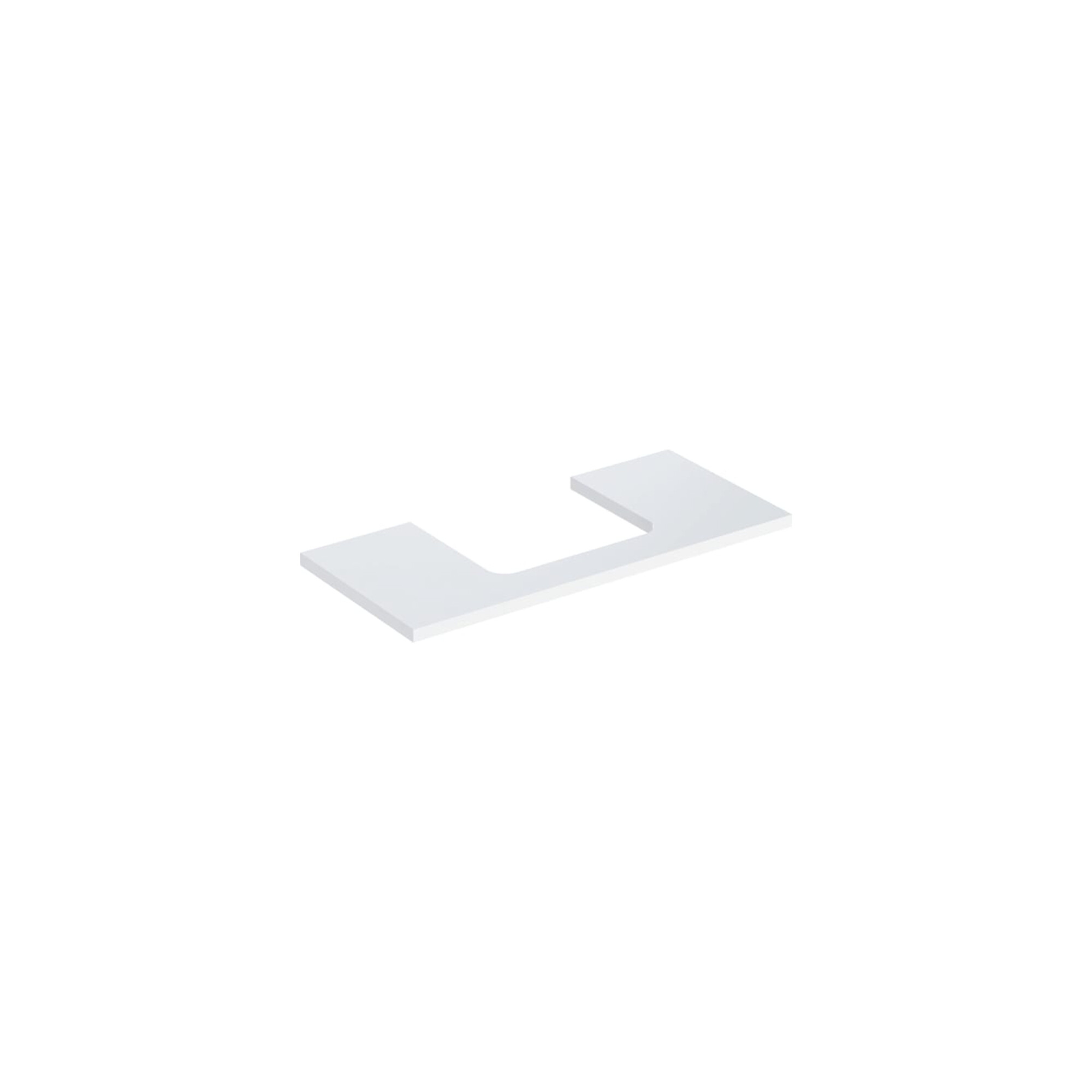 Geberit Waschtisch-Platte One 105x3x47cm, w/l hochgl., Ausschn mit.