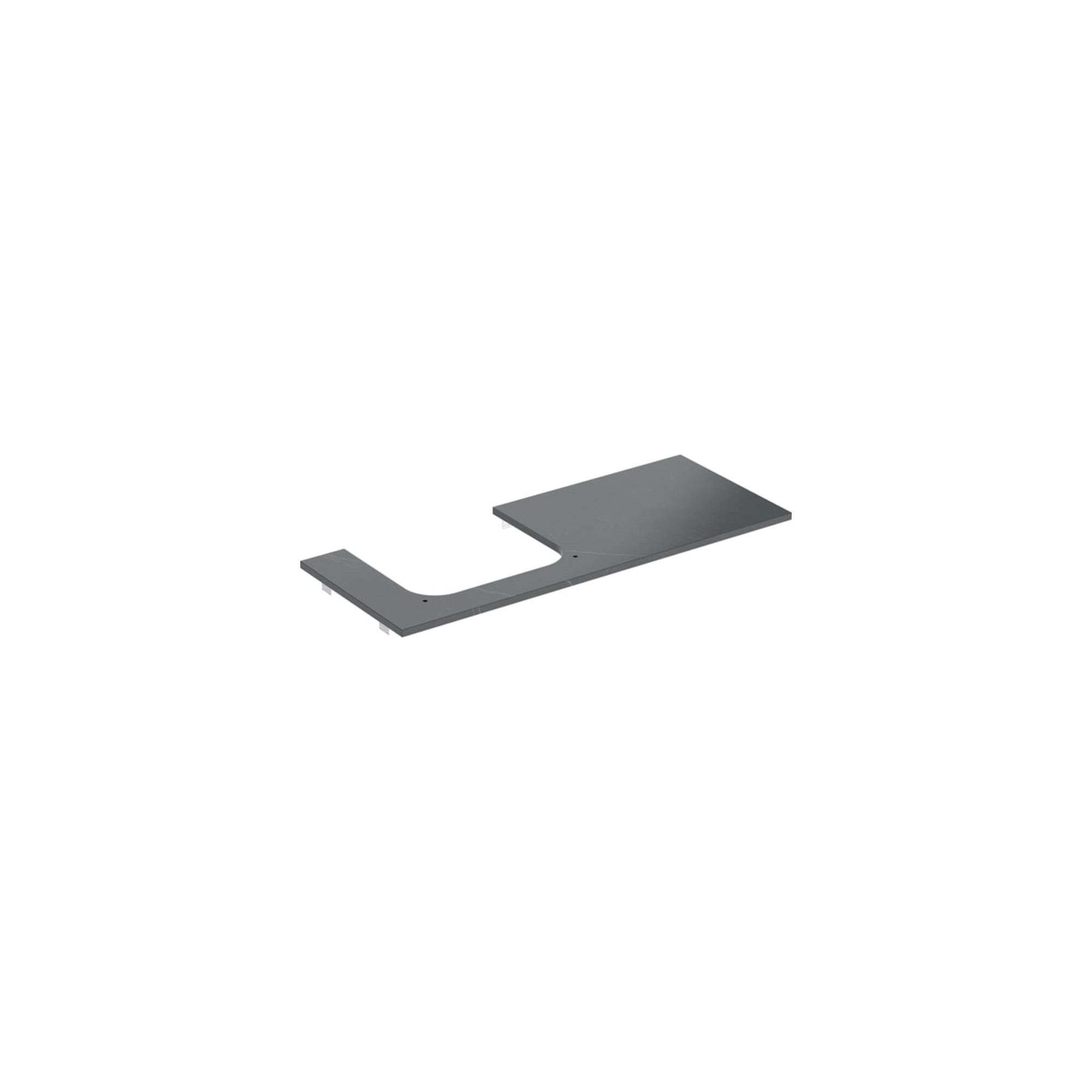Geberit Waschtisch-Platte One 120x2x47cm, AS L, SZ, Marmor sw/matt