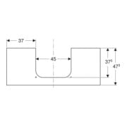 Geberit Waschtisch-Platte One 120x2x47cm, AS mi, SZ, Marmor sw/matt-2