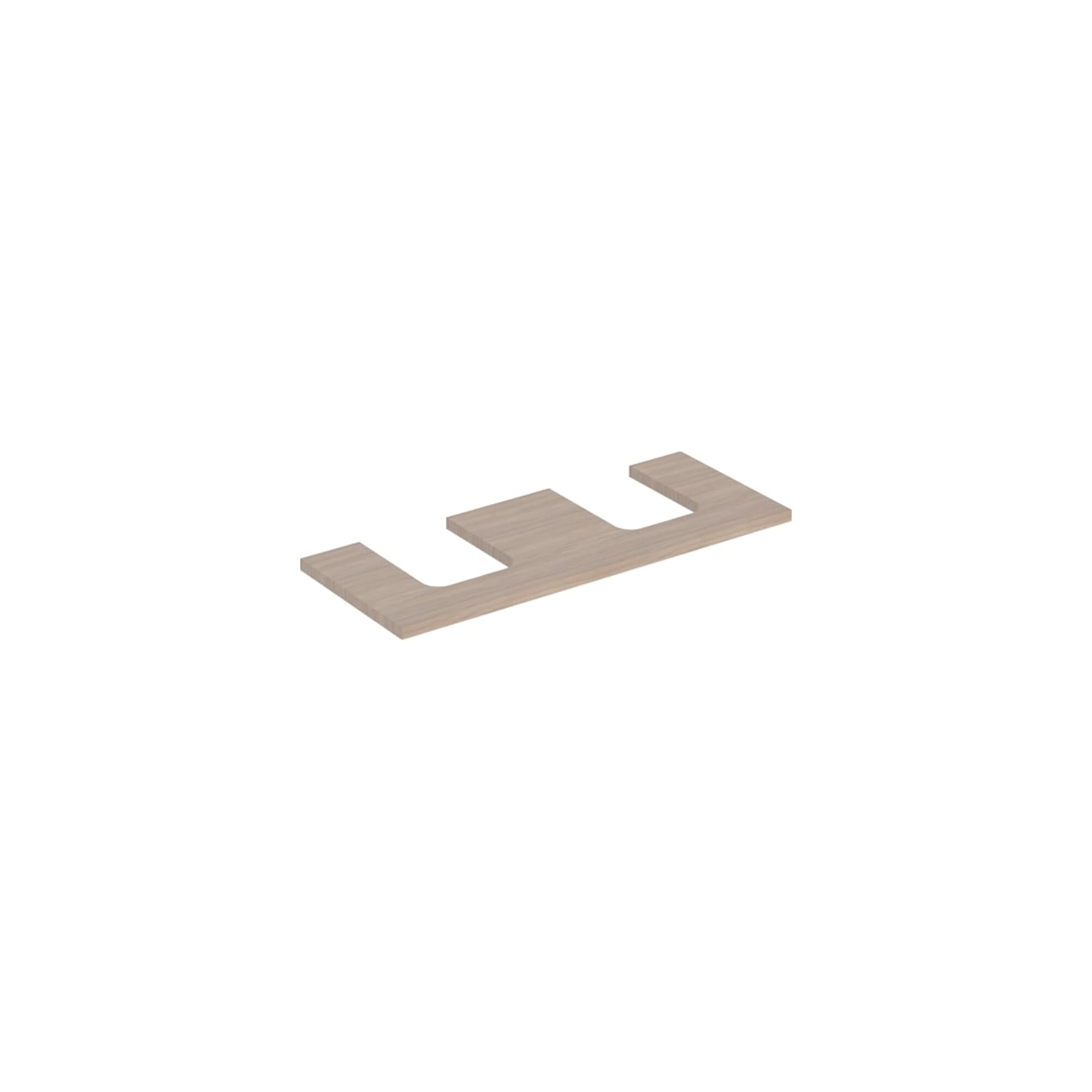 Geberit Waschtisch-Platte One 120x3x47cm, Eiche/Mela Holz, AS 2-fach
