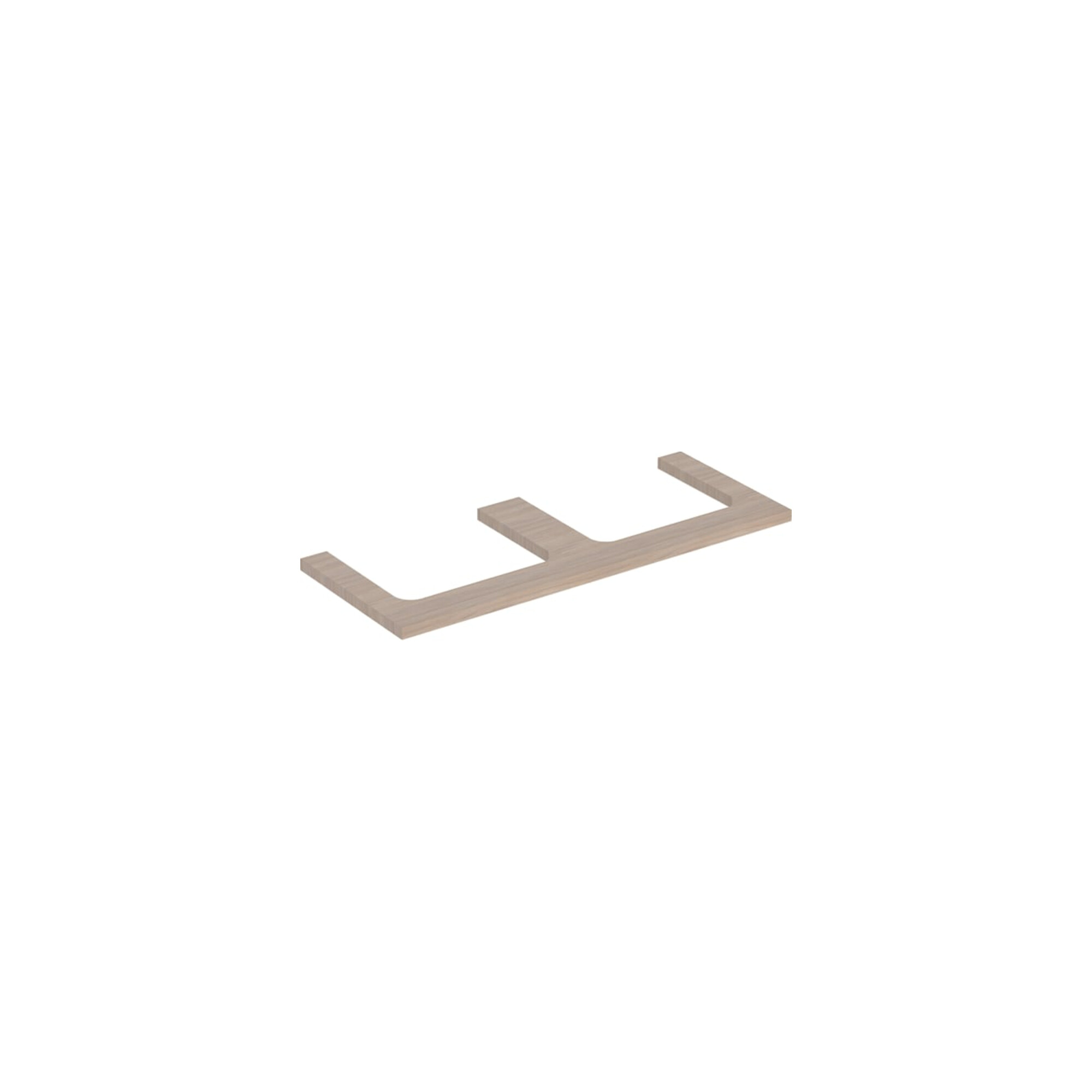 Geberit Waschtisch-Platte One 120x3x47cm, Eiche/Mela Holz, AS 2-fach
