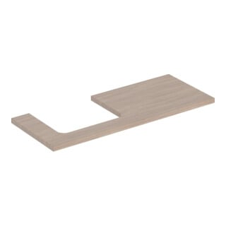 Geberit Waschtisch-Platte One 120x3x47cm, Eiche/Mela Holz, Ausschn li