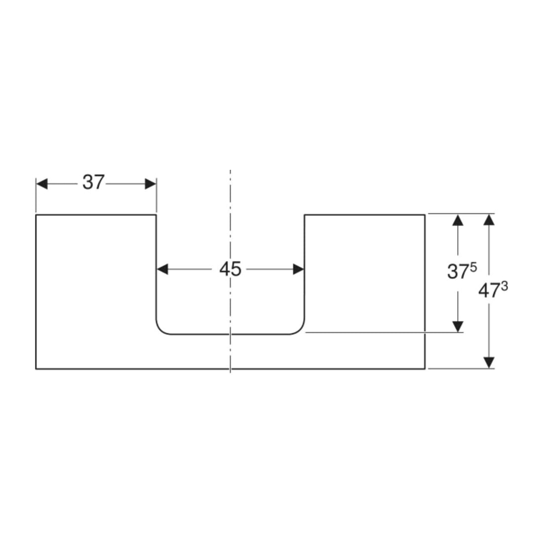 Geberit Waschtisch-Platte One 120x3x47cm, lava/lackiert m, AS mit.