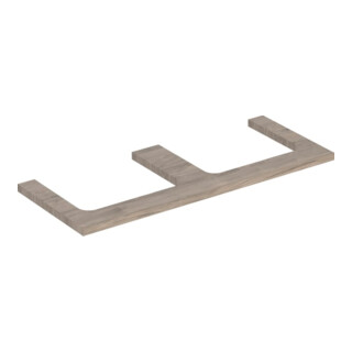 Geberit Waschtisch-Platte One 120x3x47cm, N hick./Mela Holz, AS 2-fach
