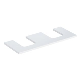 Geberit Waschtisch-Platte One 120x3x47cm, w/l hochgl., Ausschn 2-fach
