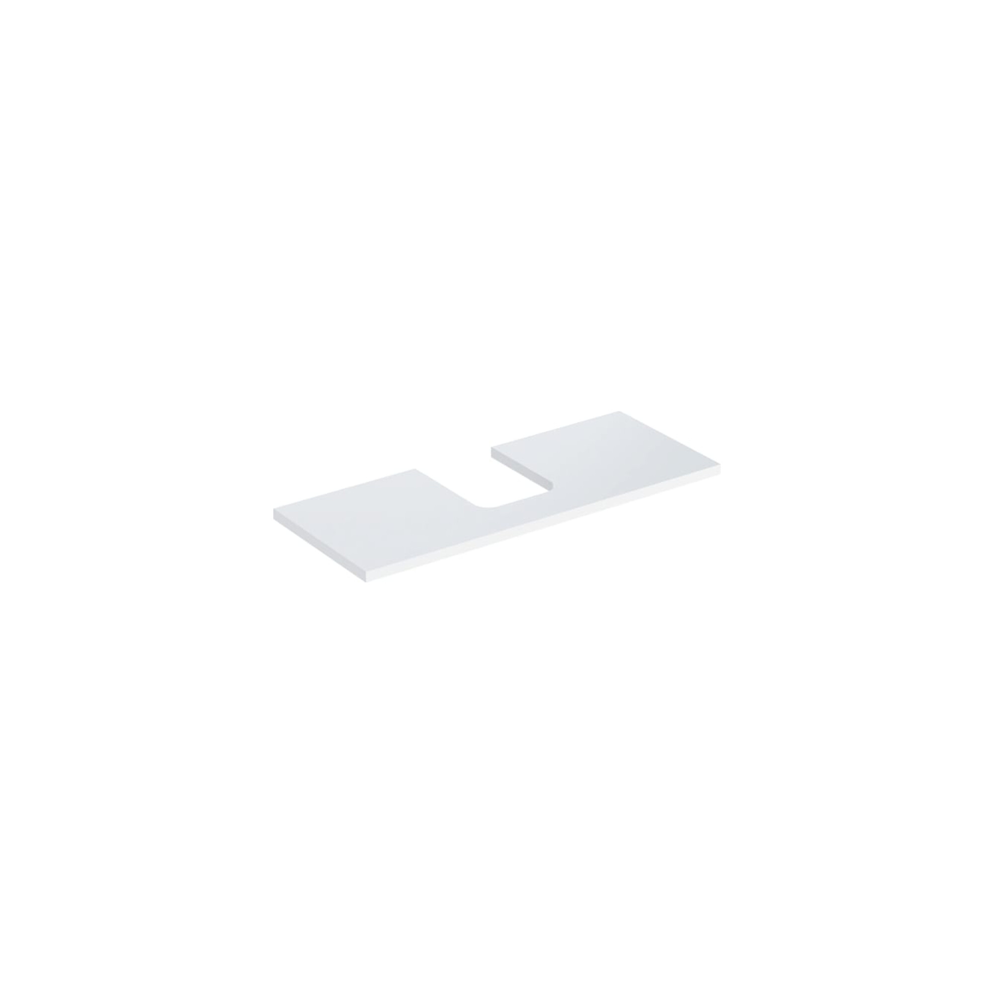 Geberit Waschtisch-Platte One 120x3x47cm, w/l hochgl., Ausschn mit.