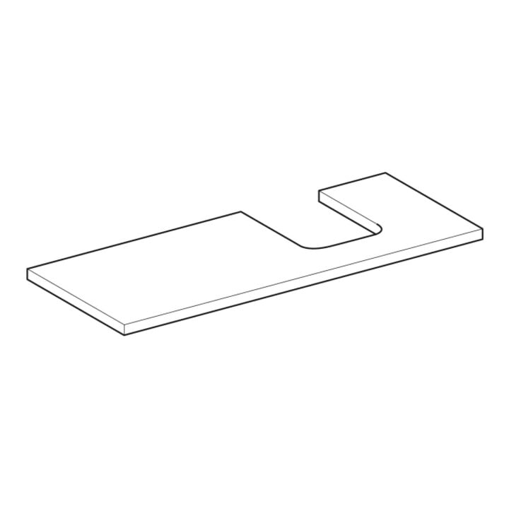 Geberit Waschtisch-Platte One 120x3x47cm, w/lack. hochgl., Ausschn re