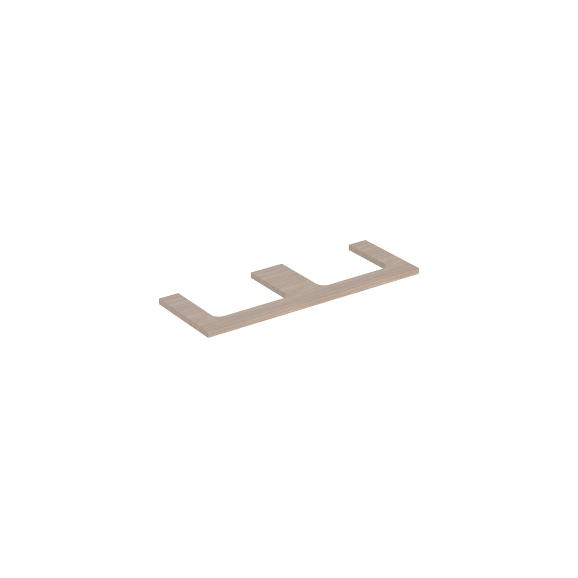 Geberit Waschtisch-Platte One 135x3x47cm, Eiche/Mela Holz, AS 2-fach