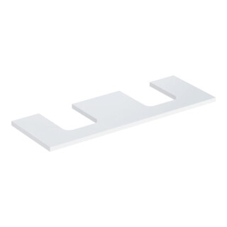 Geberit Waschtisch-Platte One 135x3x47cm, w/l hochgl., Ausschn 2-fach