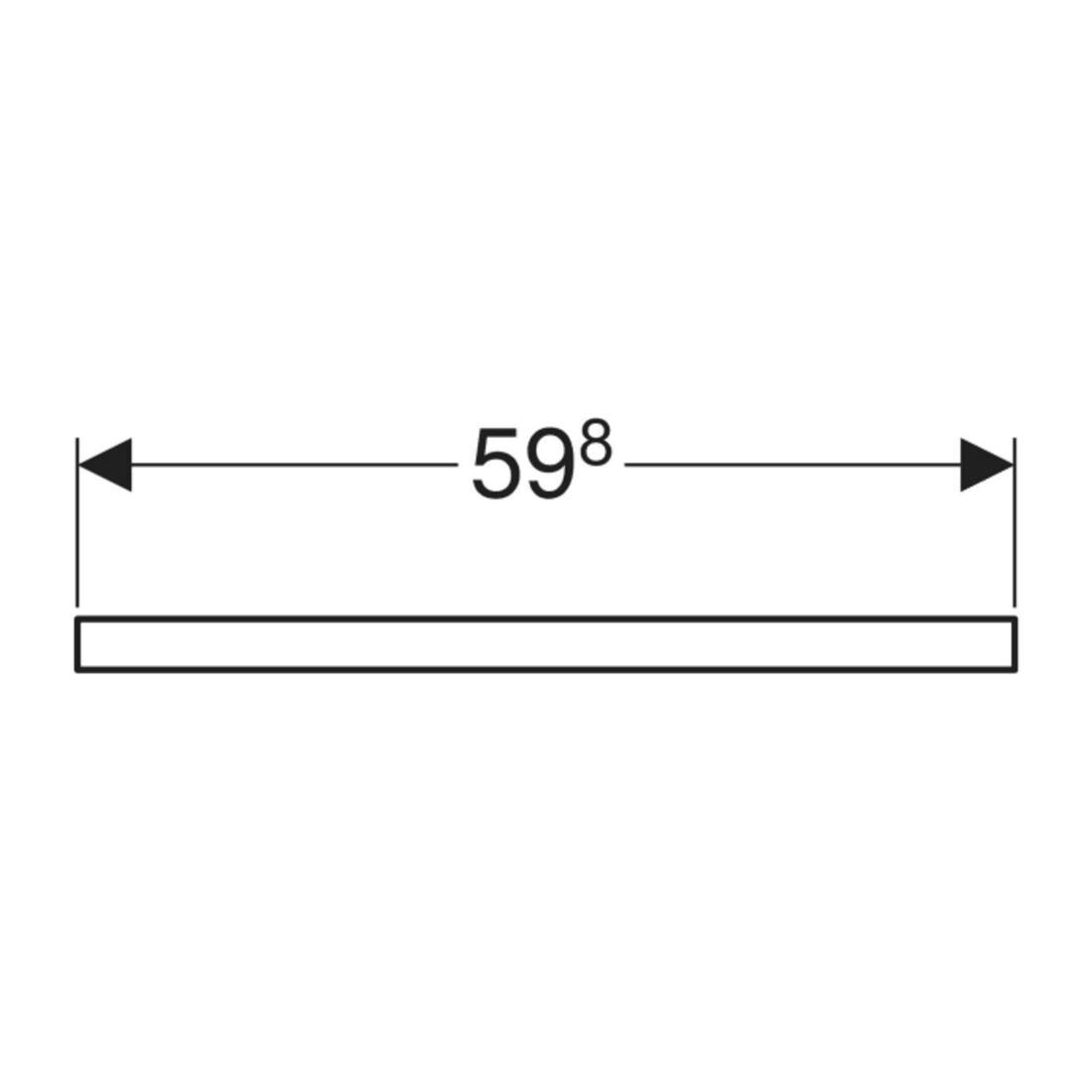 Geberit Waschtisch-Platte One 60x3x47cm, Eiche/Mela Holz, Ausschn mit.