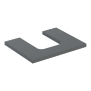 Geberit Waschtisch-Platte One 60x3x47cm, lava/lackiert m, Ausschn mit.
