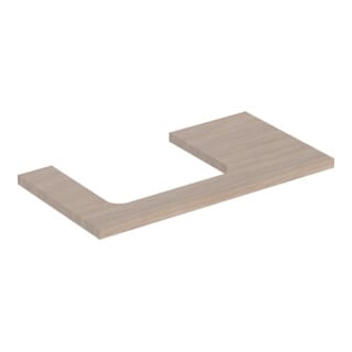 Geberit Waschtisch-Platte One 90x3x47cm, Eiche/Mela Holz, Ausschn li