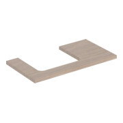 Geberit Waschtisch-Platte One 90x3x47cm, Eiche/Mela Holz, Ausschn li