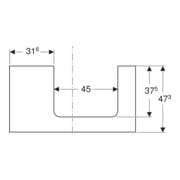Geberit Waschtisch-Platte One 90x3x47cm, N hick./Mela Holz, Ausschn re-4