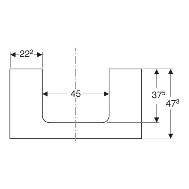 Geberit Waschtisch-Platte One 90x3x47cm, w/lack. hochgl., Ausschn mit.
