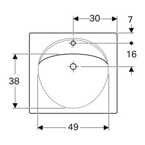 Geberit Waschtisch Preciosa 60x55cm, w, m Hahnl., m ÜL, m Ablagefl.