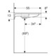Geberit Waschtisch Publica 60x55cm, o HL, o Ü, m Auss, BF, w-a-4
