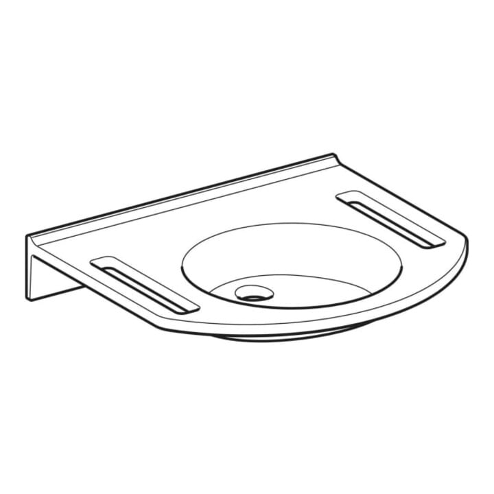 Geberit Waschtisch Publica 60x55cm, o HL, o Ü, m Auss, BF, w-a