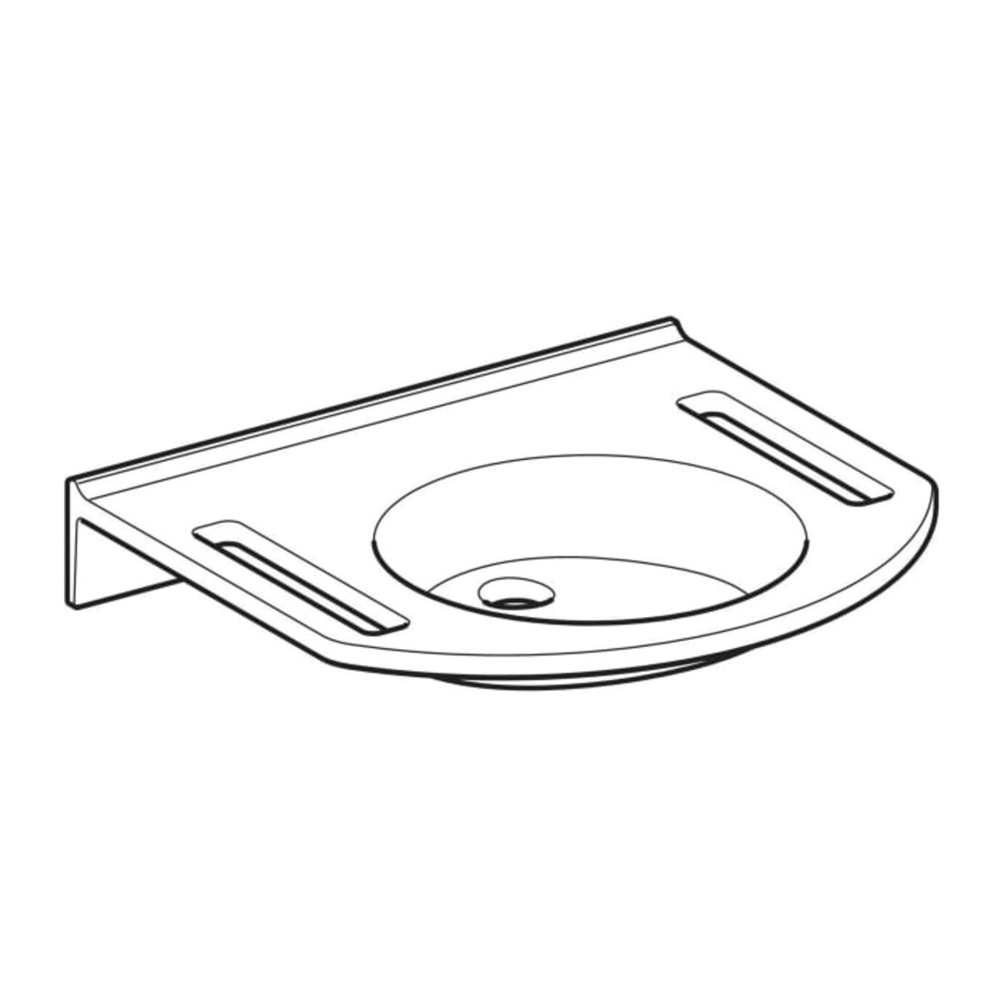 Geberit Waschtisch Publica 60x55cm, o HL, o Ü, m Auss, BF, w-a