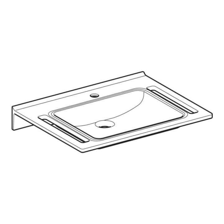 Geberit Waschtisch Publica 70x55cm, m HL, o Ü, m Auss, BF, dem., w-