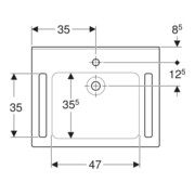 Geberit Waschtisch Publica 70x55cm, m HL, o Ü, m Auss, BF, dem., w--4