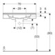 Geberit Waschtisch Publica 70x55cm, m HL, o Ü, m Auss, BF, dem., w-