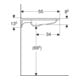Geberit Waschtisch Publica 70x55cm, m HL, o Ü, m Auss, BF, dem., w-