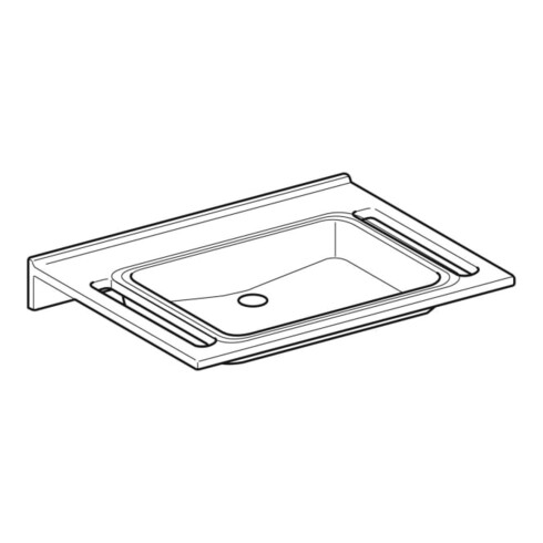 Geberit Waschtisch Publica 70x55cm, o HL, o Ü, m Auss, BF, dem., w-