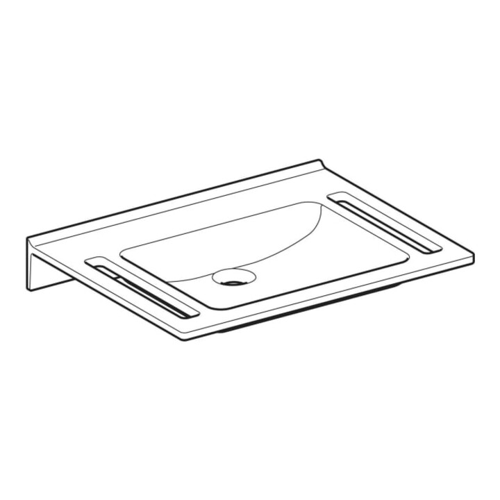 Geberit Waschtisch Publica 70x55cm, o HL, o Ü, m Auss, BF, w-a