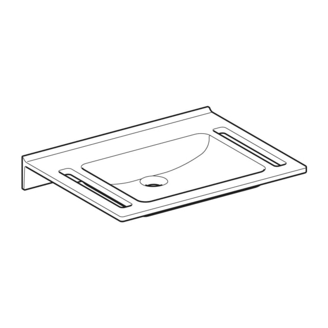 Geberit Waschtisch Publica 70x55cm, o HL, o Ü, m Auss, BF, w-a