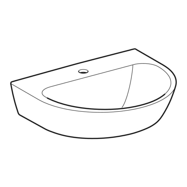 Geberit Waschtisch Renova 55x45cm, we/KeraTe, m Hahnl., o. ÜL