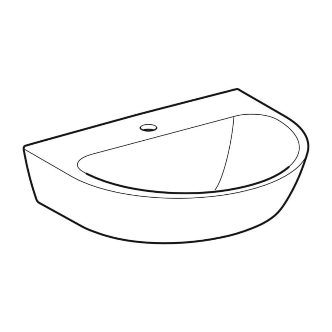 Geberit Waschtisch Renova 55x45cm, we/KeraTe, m Hahnl., o. ÜL