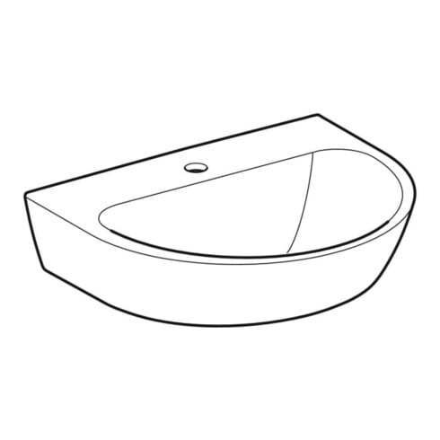 Geberit Waschtisch Renova 55x45cm, we., m Hahnloch, ohne Überlauf