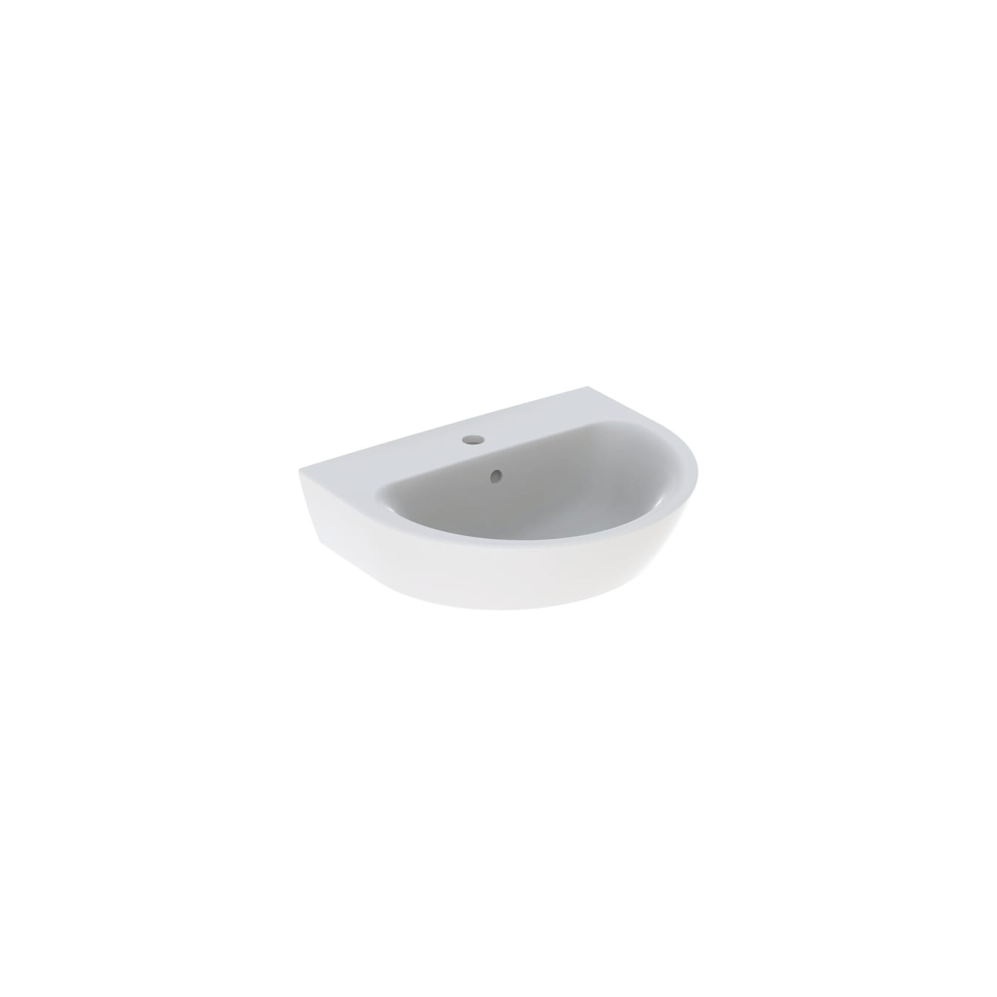 Geberit Waschtisch Renova 55x45cm, we., mit Hahnloch, mit Überlauf