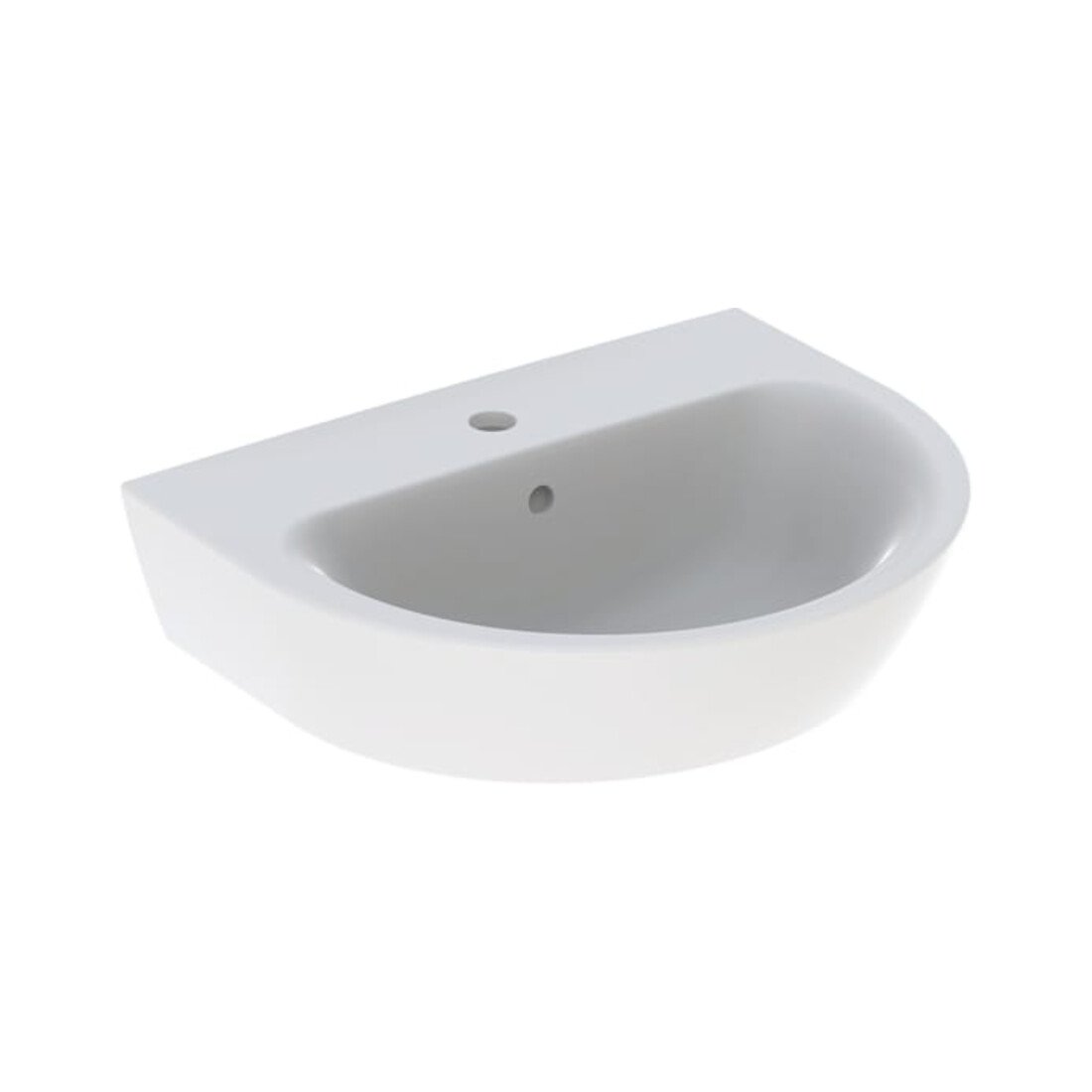 Geberit Waschtisch Renova 55x45cm, we., mit Hahnloch, mit Überlauf