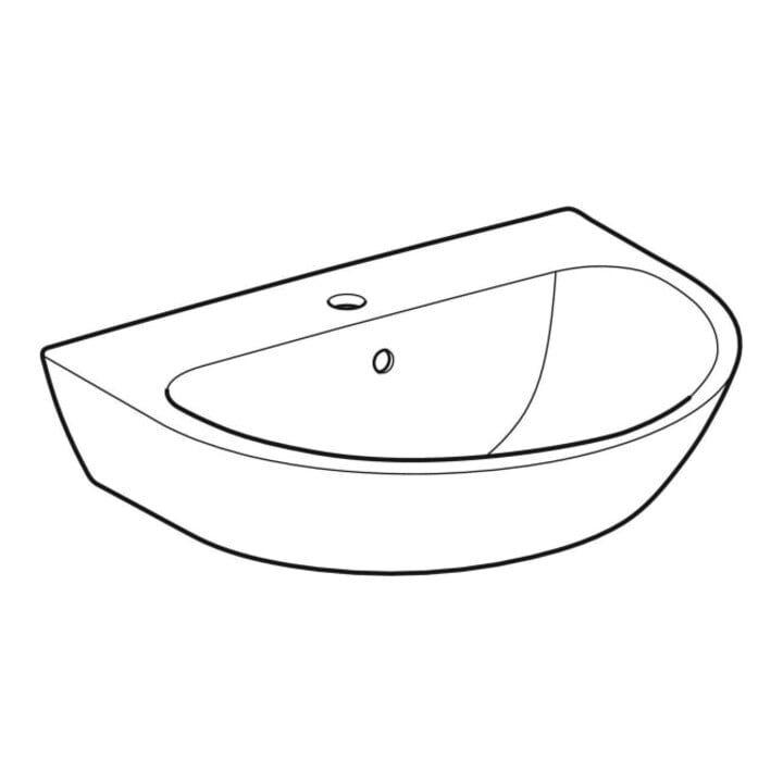 Geberit Waschtisch Renova 60x48cm, we/KeraTe, m Hahnl., m Überlauf