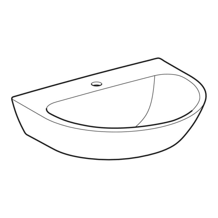 Geberit Waschtisch Renova 60x48cm, we/KeraTe, m Hahnl., o. ÜL