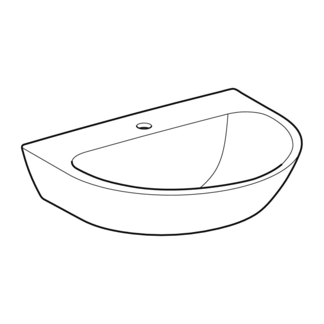Geberit Waschtisch Renova 60x48cm, we/KeraTe, m Hahnl., o. ÜL