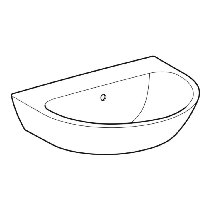 Geberit Waschtisch Renova 60x48cm, we/KeraTe, o. Hahnl., m ÜL