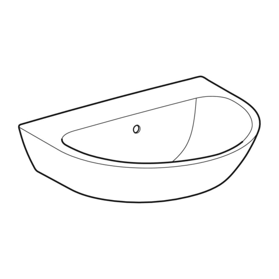 Geberit Waschtisch Renova 60x48cm, we/KeraTe, o. Hahnl., m ÜL