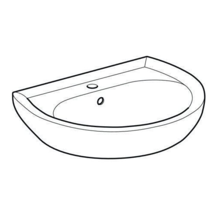 Geberit Waschtisch Renova 60x49cm, beige, m Hahnloch, mit Überlauf